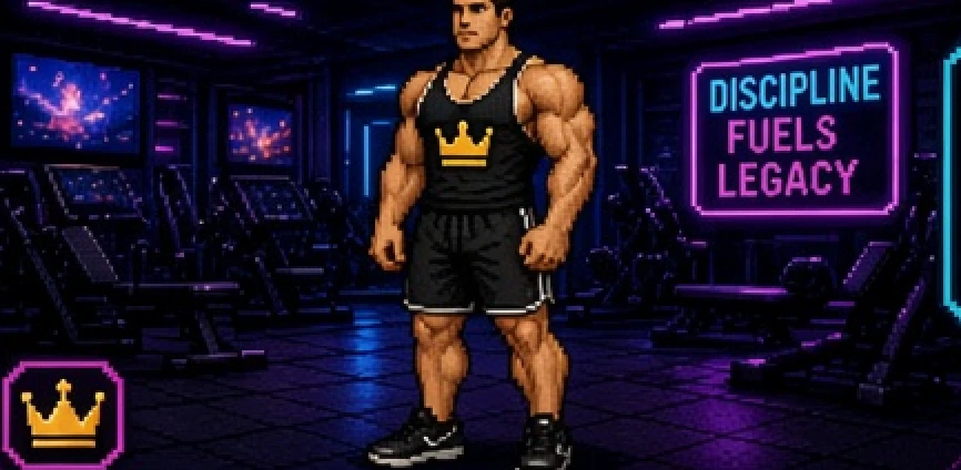 Classic King coach in a neon gym
